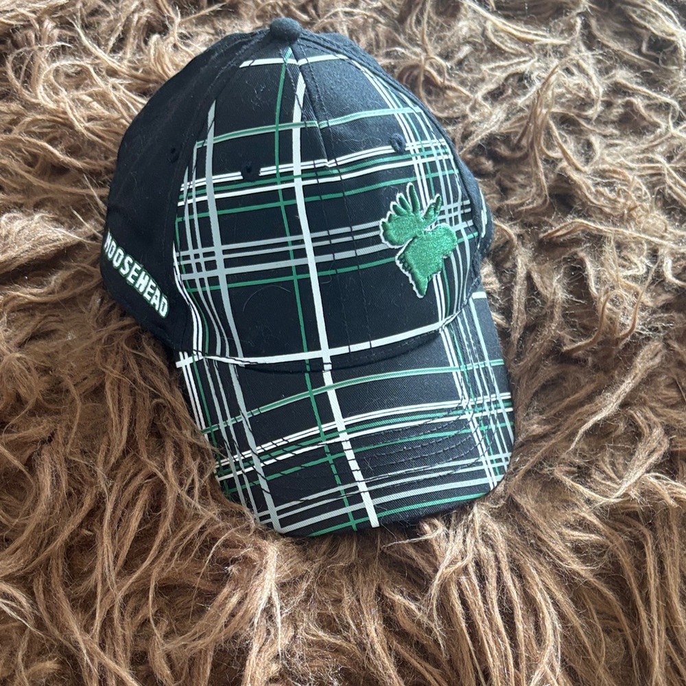 RARE!!! Black/Green Plaid Moosehead Hat.